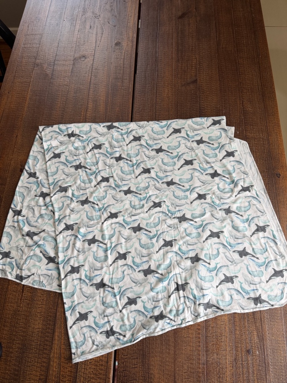 Copper pearl whale swaddle with hat